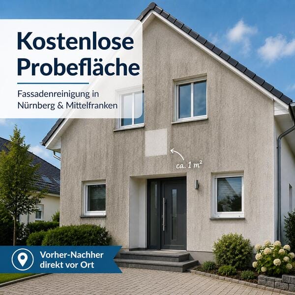 Fassadenreinigung Nürnberg- Probefläche